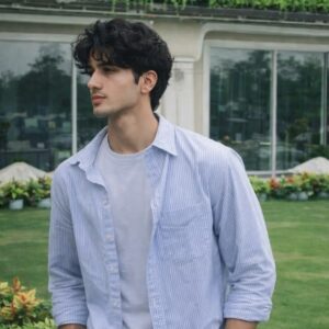 Blue textured opaque Casual shirt