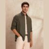 men casual green shirt