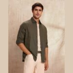 men casual green shirt