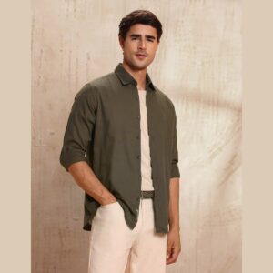 men casual green shirt